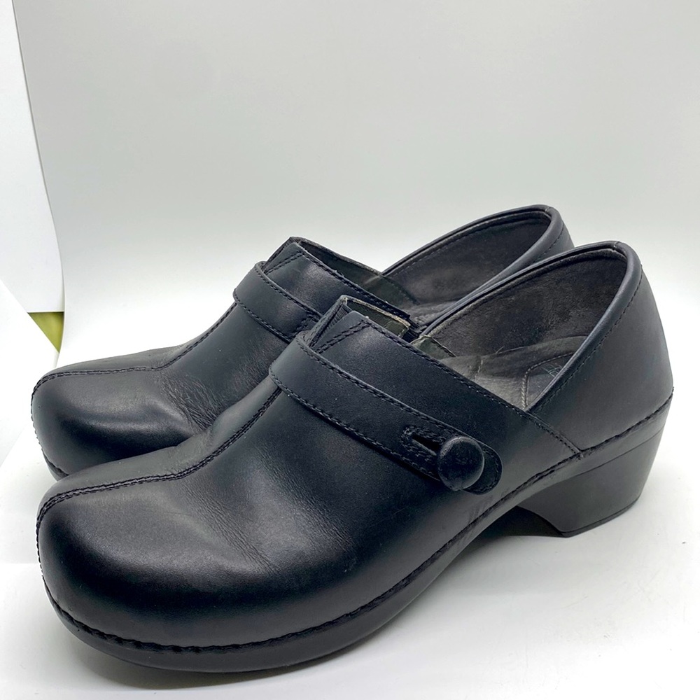 Dansko Black Leather Clogs